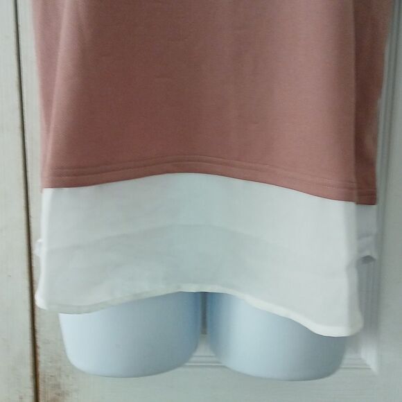 Lipslide brown white eyelet pearl collar  blouse casual preppy Sz M NWT - Picture 2 of 6